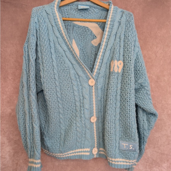 Taylor Swift Sweaters - Taylor Swift 1989 Blue Cardigan Sweater Button Authentic